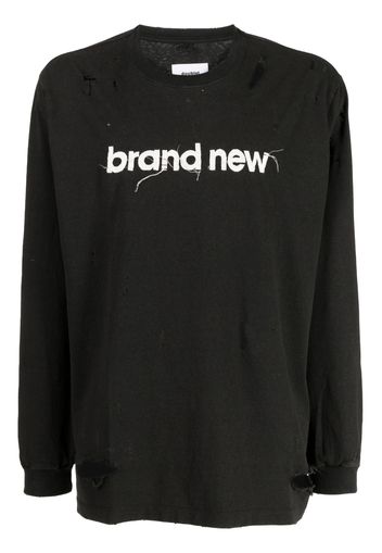 Doublet logo-print ripped-detail sweatshirt - Grigio