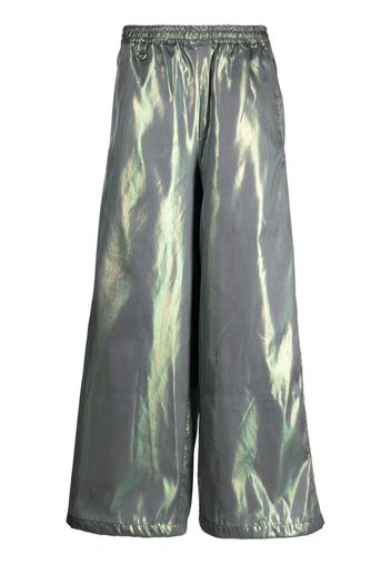 Doublet holographic-effect wide-leg trousers - Verde