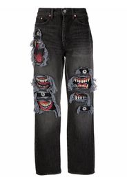 Doublet mid-rise graphic-print jeans - Nero