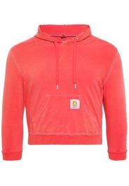 Doublet cropped cotton-blend hoodie - Rosso