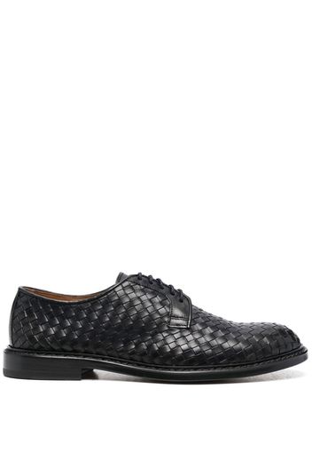 Doucal's woven lace-up leather derby shoes - Blu