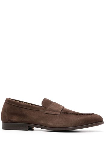 Doucal's tonal-stitching suede loafers - Marrone