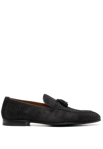 Doucal's woven-leather tassel loafers - Blu