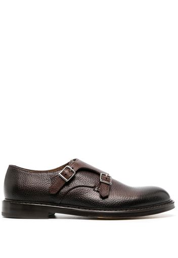 Doucal's buckle-strap leather monk shoes - Marrone