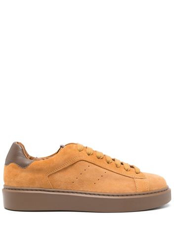 Doucal's lace-up suede sneakers - Arancione