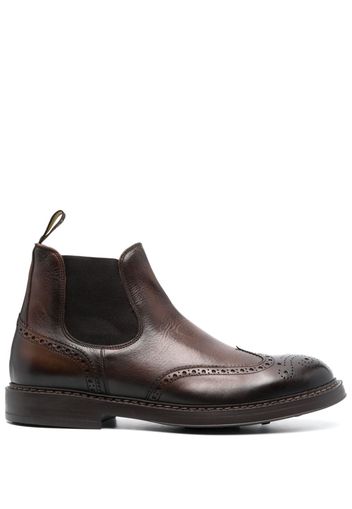 Doucal's perforated leather ankle boots - Marrone