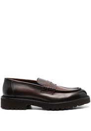 Doucal's almond toe leather loafers - Marrone