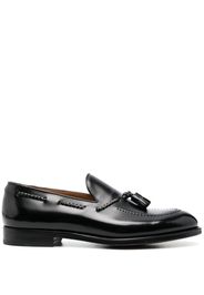 Doucal's almond-toe leather loafers - Nero