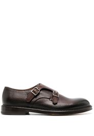 Doucal's buckle-strap leather monk shoes - Marrone