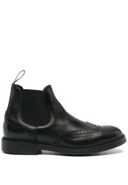 Doucal's perforated leather ankle boots - Nero