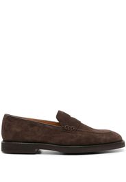 Doucal's almond-toe suede loafers - Marrone