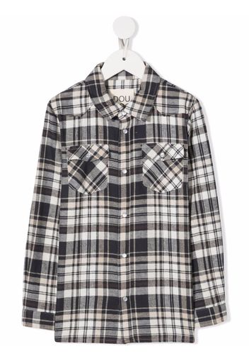 Douuod Kids plaid-check print shirt - Toni neutri