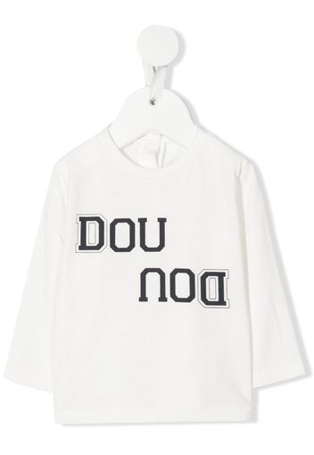 DOUUOD KIDS logo-print long-sleeve sweatshirt - Bianco