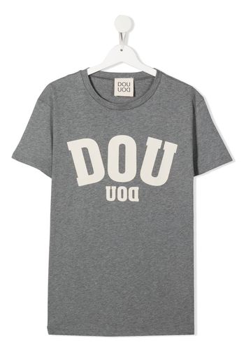 Douuod Kids logo-print T-shirt - Grigio