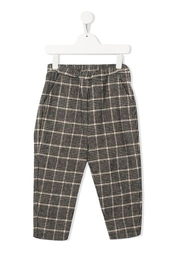 Douuod Kids checked straight trousers - Grigio