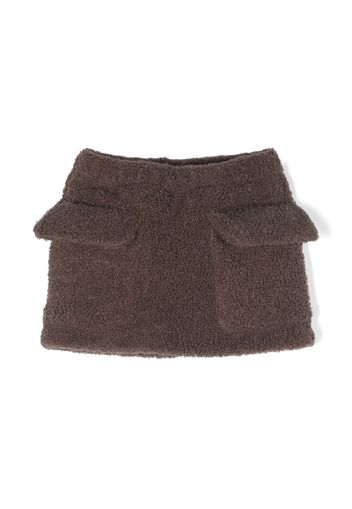 Douuod Kids flap-pockets fleece miniskirt - Marrone