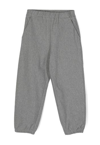 Douuod Kids logo-print mélange-effect track pants - Grigio