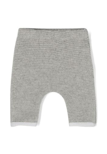 Douuod Kids logo-patch knitted trousers - Grigio