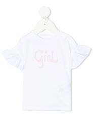 Douuod Kids T-shirt con ruches - Bianco