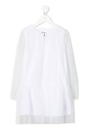 Douuod Kids sheer layer flared dress - Bianco