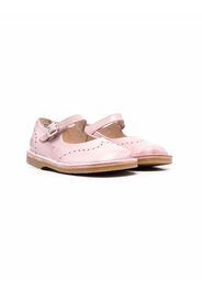 Douuod Kids contrast-stitching leather ballerinas - Rosa