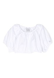 Douuod Kids off-shoulder cropped blouse - Bianco