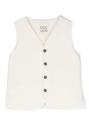 Douuod Kids V-neck buttoned gilet - Bianco