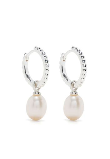 DOWER AND HALL Orecchini a cerchio Timeless Oval Pearl - Argento