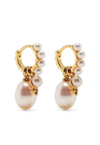 DOWER AND HALL timeless pearl hoops set - Argento