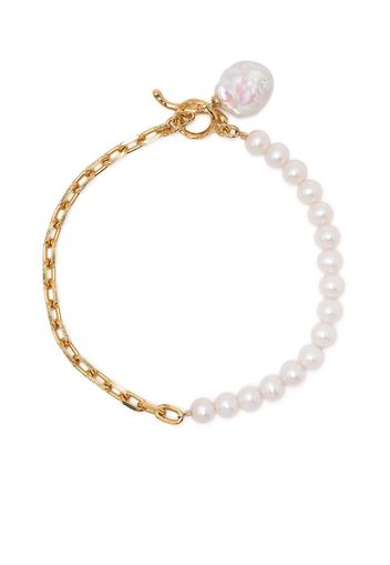 DOWER AND HALL Bracciale luna con perle kasha - Bianco