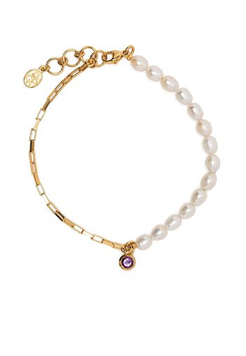 DOWER AND HALL luna amethyst-drop pearl bracelet - Oro