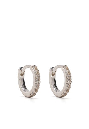 DOWER AND HALL sapphire embellished sterling-silver hoops - Argento