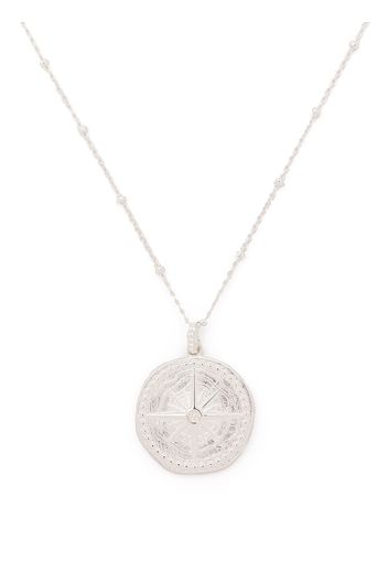 DOWER AND HALL engraved compass necklace - Argento