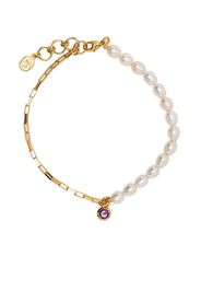 DOWER AND HALL luna amethyst-drop pearl bracelet - Oro