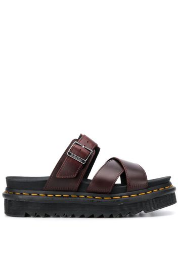 buckle cross strap sandals