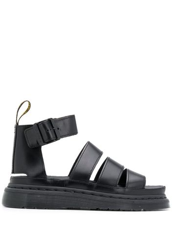 open toe buckled sandals