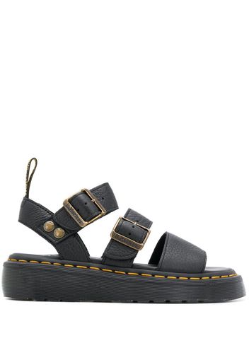 open toe buckled sandals