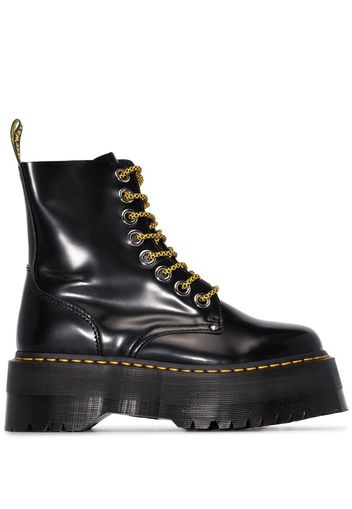 Black Jadon Leather Platform Boots