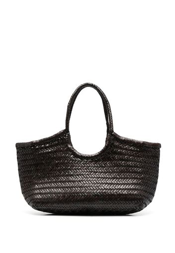 DRAGON DIFFUSION woven leather tote bag - Marrone