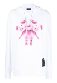 DRHOPE graphic-print cotton hoodie - Bianco