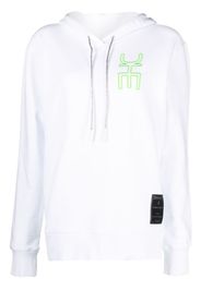 DRHOPE logo-embroidered cotton hoodie - Bianco