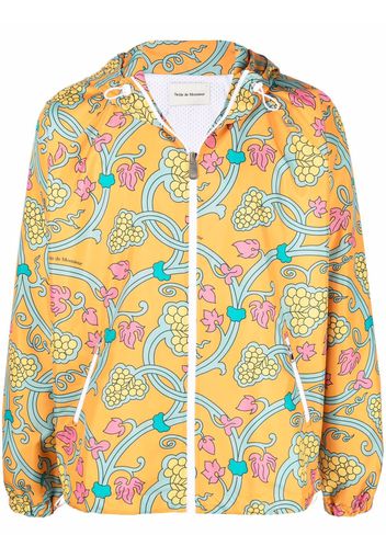 Drôle De Monsieur floral-print hooded jacket - Arancione