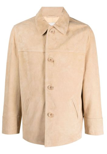 Drôle De Monsieur buttoned goatskin shirt jacket - Toni neutri