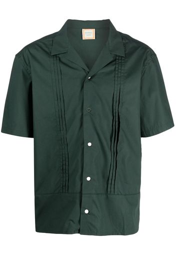 Drôle De Monsieur pleat-detail short-sleeved shirt - Verde