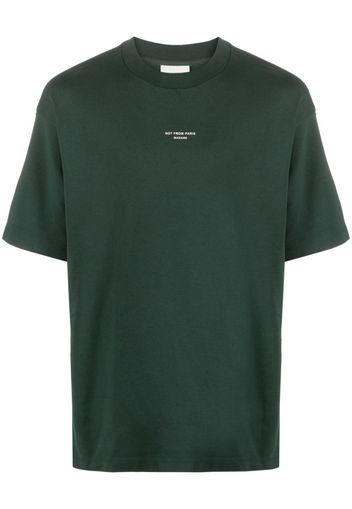 Drôle De Monsieur slogan-print cotton T-shirt - Verde