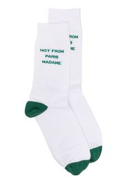 Drôle De Monsieur motif-print cotton-blend socks - Bianco