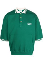 Drôle De Monsieur logo-embroidered cotton polo shirt - Verde