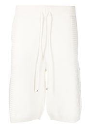 Drôle De Monsieur waffle-knit bermuda shorts - Bianco