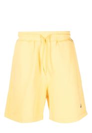 Drôle De Monsieur logo-patch cotton shorts - Giallo