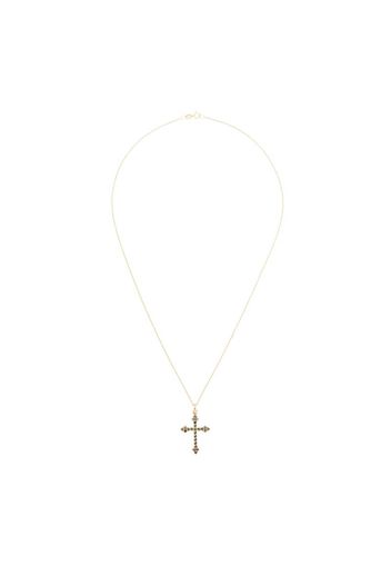 14K yellow gold Gothic Cross pendant necklace